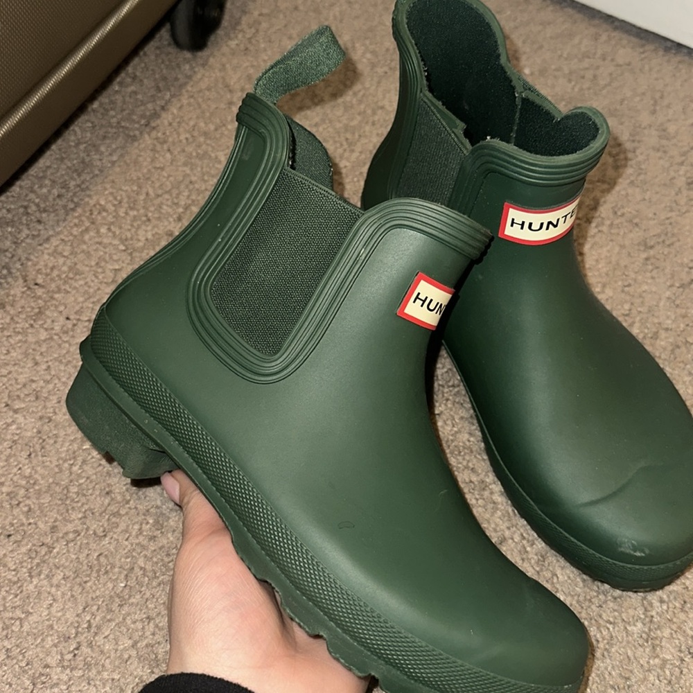 Green hunter mini boots